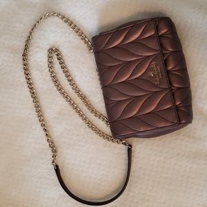 Kate Spade New York Briar Lane Quilted Mini Emelyn Crossbody Bag Metallic Oak